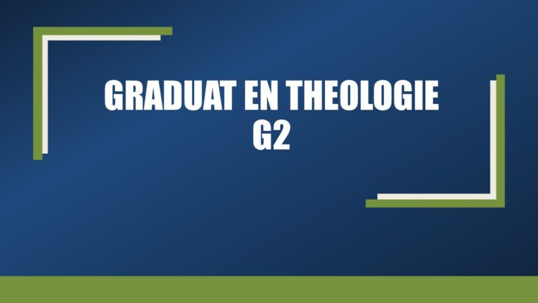 GRADUAT EN THEOLOGIE G2